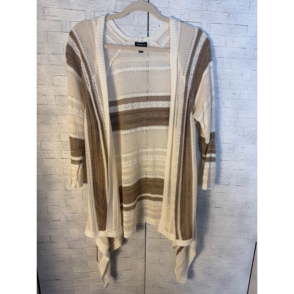 Torrid womens‎ cardigan Cottagecore Neutral coastal grandma Bohemian plus size